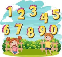 Counting number 1 to 10 for kids vector