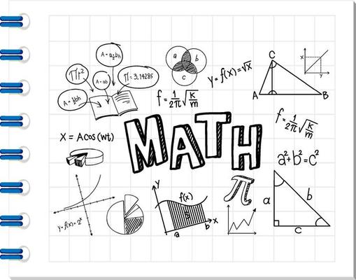 Doodle math formula with Mathematics font on notebook