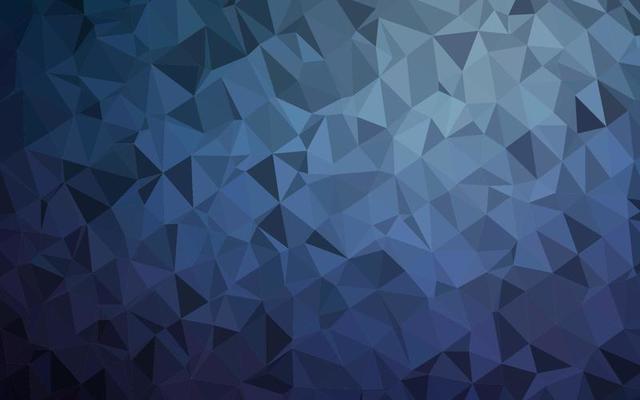 Dark BLUE vector shining triangular template.