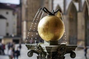 Prague, Czech Republic, 2014. Small Fountain outside the New Royal Palace photo