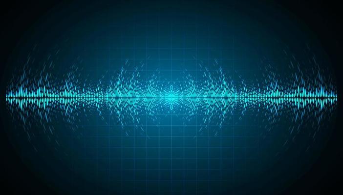 Sound waves oscillating dark light