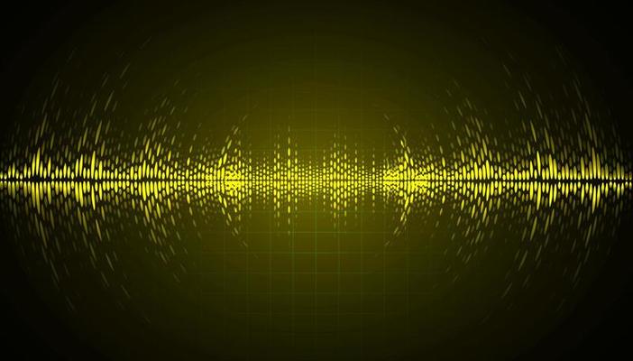 Sound waves oscillating dark light