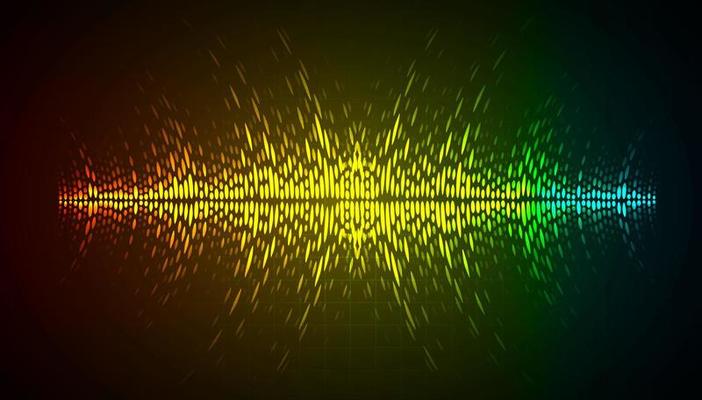 Sound waves oscillating dark light