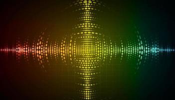 ondas de sonido oscilando luz oscura vector