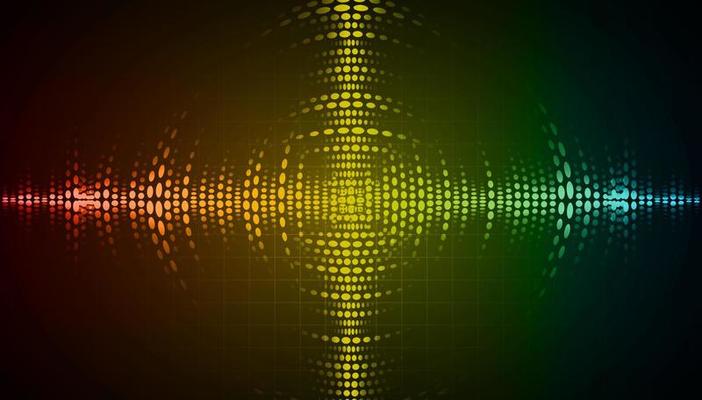 Sound waves oscillating dark light