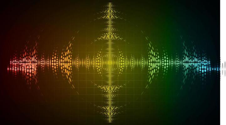 Sound waves oscillating dark light