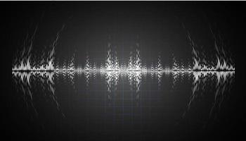 Sound waves oscillating dark light vector