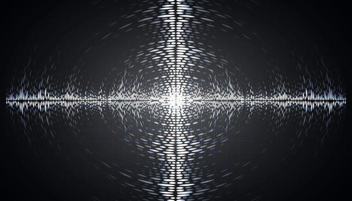 Sound waves oscillating dark light
