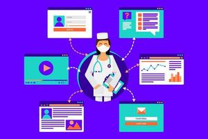 Online Medicine Doctor Consultation Web App Clinic vector