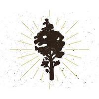 Retro tree silhouette logo vector