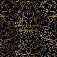 Abstract Seamless Pattern, Golden Print on Black vector