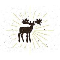 Retro moose silhouette logo vector
