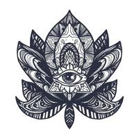 Eye on Lotus Tattoo vector