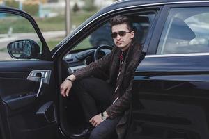 successful man in a car photo