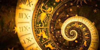 Zodiac Signs Horoscope background. Concept for fantasy and mystery photo