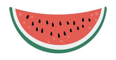 Vector watermelon clip art. Jungle fruit illustration. Hand drawn flat exotic plants isolated on white background. Bright childish healthy tropical summer food illustration.