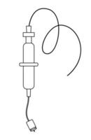 contorno de icono de vector plano iv. imagen de arte de línea de equipo médico aislada sobre fondo blanco. concepto de salud, investigación y laboratorio. control de salud o imágenes prediseñadas de tratamiento