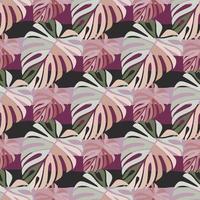 Tropical leaves seamless pattern. Monstera leaf background. vector