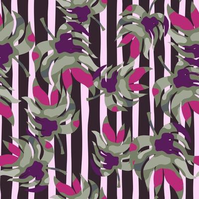 Rainforest palm leaves tropical seamless pattern. Abstract leaf endless wallpaper.