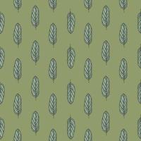 Alocasia leaves seamless pattern.Vintage tropical branch in engraving style. vector