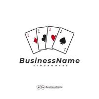 Poker card logo vector template, Creative Gambling logo design concept