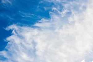 Cirrus clouds on blue sky, copy space, beautiful cirrus white clouds on blue day sky for background photo