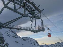 Arrival station of the ski lift photo