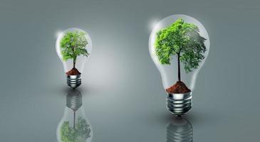 pensar en verde, ahorro de energía, innovación, energía ecológica verde y concepto de medio ambiente de ahorro. foto