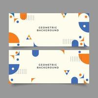 set of abstract geometric banner background collection vector