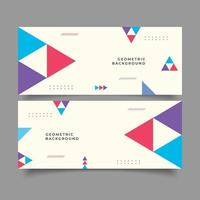 set of abstract geometric banner background collection vector