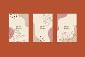 colección de portadas dibujadas a mano minimalistas abstractas vector