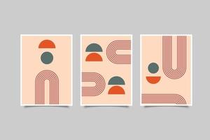 mid century modern wall art poster collection vector