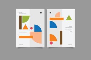 set of modern business geometric memphis design cover template vector