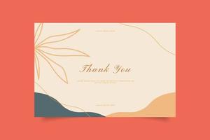 Template thank you card with abstract hand drawn background vector