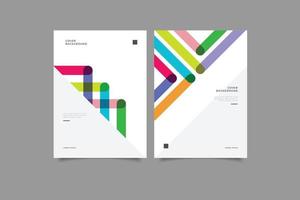 set of modern business geometric memphis design cover template vector