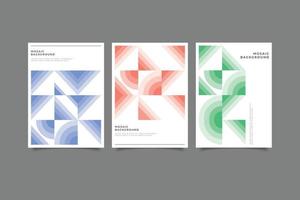 Set of template cover geometric design vector