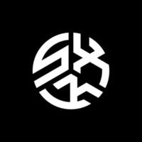 SXK letter logo design on black background. SXK creative initials letter logo concept. SXK letter design. vector