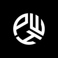 PWH letter logo design on black background. PWH creative initials letter logo concept. PWH letter design. vector
