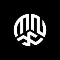 diseño del logotipo de la letra mnx sobre fondo negro. concepto de logotipo de letra de iniciales creativas mnx. diseño de letras mnx. vector