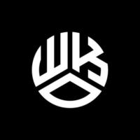 WKO letter logo design on black background. WKO creative initials letter logo concept. WKO letter design. vector