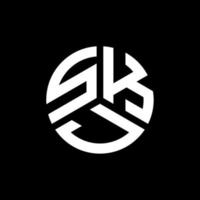 diseño de logotipo de letra skj sobre fondo negro. concepto de logotipo de letra de iniciales creativas skj. diseño de letras skj. vector