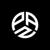 PAZ letter logo design on black background. PAZ creative initials letter logo concept. PAZ letter design. vector