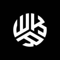 WKR letter logo design on black background. WKR creative initials letter logo concept. WKR letter design. vector