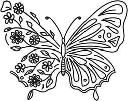 diseño de camiseta de mariposa y flor 2