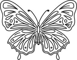 diseño de camiseta de línea de mariposa 2 vector