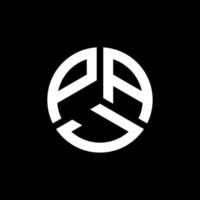 diseño de logotipo de letra paj sobre fondo negro. concepto de logotipo de letra inicial creativa paj. diseño de letras paj. vector