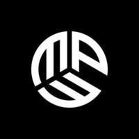 MPW letter logo design on black background. MPW creative initials letter logo concept. MPW letter design. vector