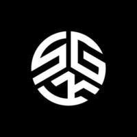 diseño de logotipo de letra sgk sobre fondo negro. concepto de logotipo de letra de iniciales creativas sgk. diseño de letras sgk. vector