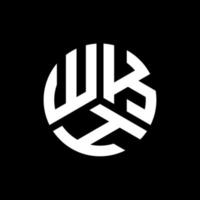 diseño de logotipo de letra wkh sobre fondo negro. concepto de logotipo de letra de iniciales creativas wkh. diseño de letra wkh. vector