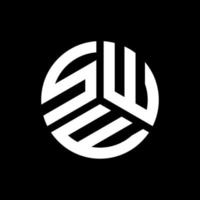 SWE letter logo design on black background. SWE creative initials letter logo concept. SWE letter design. vector